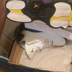 Purple and white Jordan’s 13